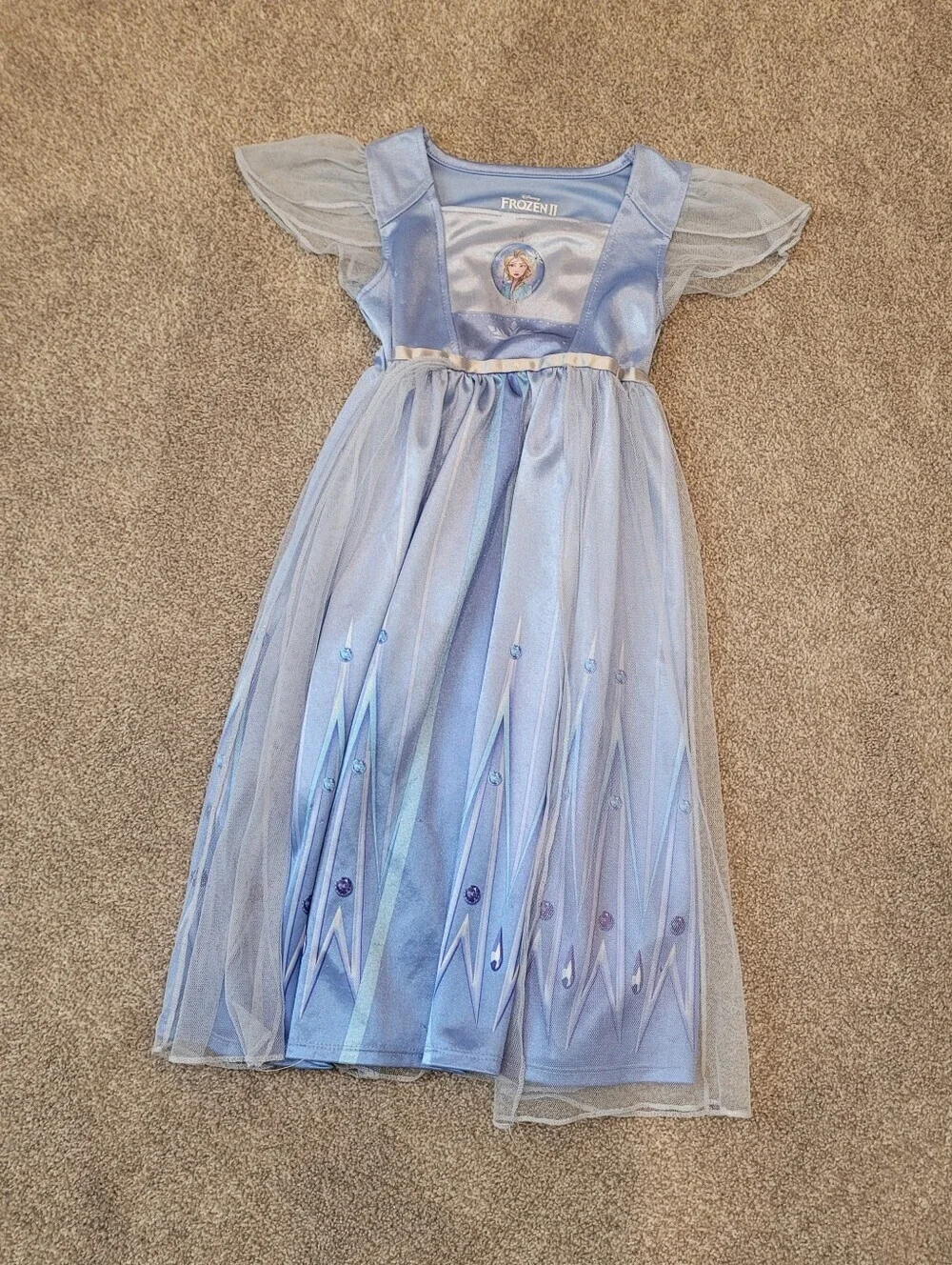 Disney Kids Blue Elsa Sparkle Tulle Pajama Dress Up Dress Size 4
